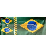 Bandeira de Pano do Brasil Medida 1,40 mts x 62 cm sem cabo - 01 unidade